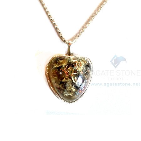 Puffy Heart Shaped Blue Aventurine Orgone Jewelry