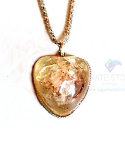 Puffy Heart Shaped Rose Quartz Orgone Jewelry