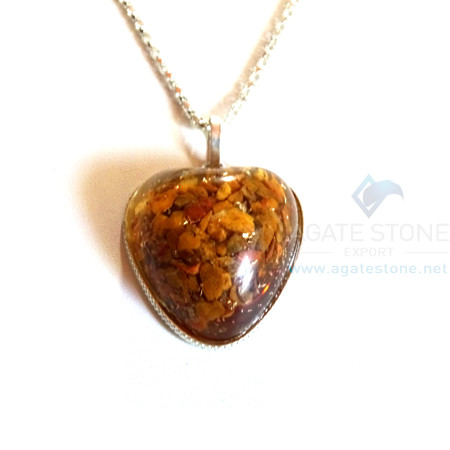 Puffy Heart Shaped Yellow Jasper Orgone Jewelry Puffy Heart Shaped Yellow Jasper Orgone Jewelry