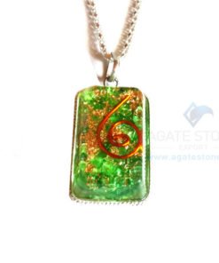 Rectangle Shaped Green Onyx Orgonite Jewellery