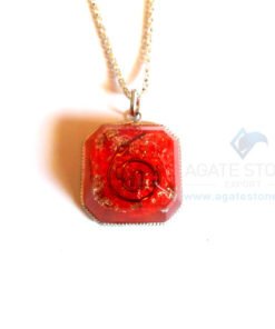 Red Onyx Orgone Faceted Square Jewelry