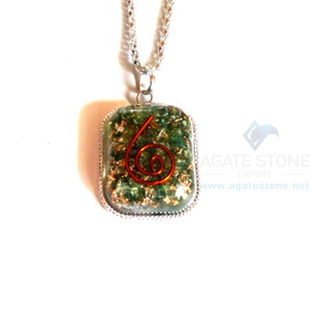 Rounded Square Green Jade Orgonite Jewellery Rounded Square Green Jade Orgonite Jewellery