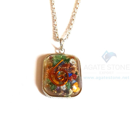 Rounded Square Mix Chakra Orgonite Jewellery Rounded Square Mix Chakra Orgonite Jewellery