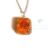 Rounded Square Orange Onyx Orgonite Jewellery