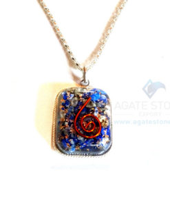 Rounded Square Shaped Lapis Lazuli Orgone Jewelry
