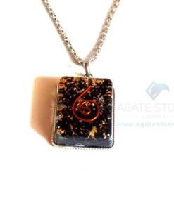 Square Shaped Black Tourmaline Orgonite Jewellery