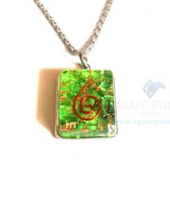 Square Shaped Green Onyx Orgonite Jewellery