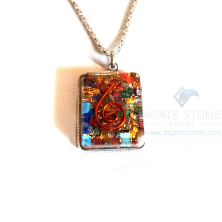 Square Shaped Mix Chakra Orgone Jewelry Square Shaped Mix Chakra Orgone Jewelry