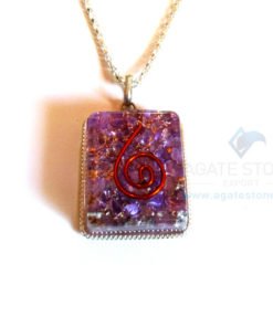 Square Shaped Violet Onyx Orgone Jewelry