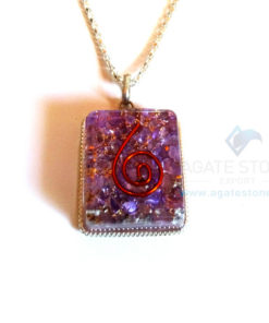 Square Shaped Violet Onyx Orgone Jewelry