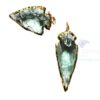 Aqua Glass Electroplated Agate Stone Arrowhead