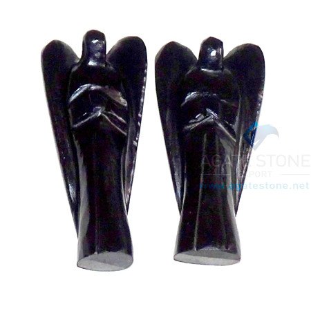Black Agate Stone Angels