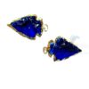 Dark Blue Glass Electroplated Agate Stone Arrowhead