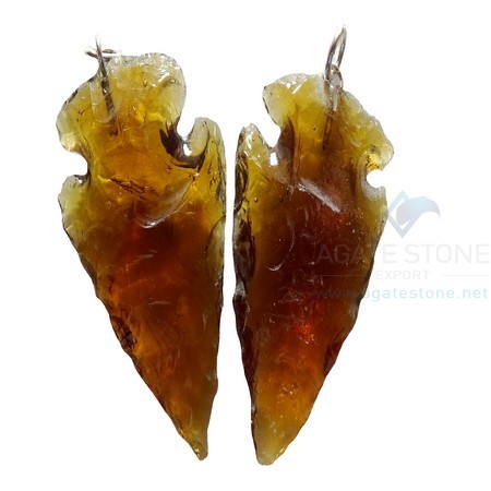 Fire Glass Stone Arrowhead Pendant Fire Glass Stone Arrowhead Pendant