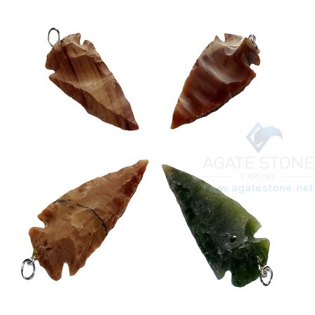 Mix Agate Arrowhead Pendant Mix Agate Arrowhead Pendant