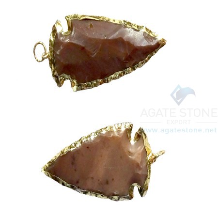 Red Electroplated Agate Stone Arrowhead Red Electroplated Agate Stone Arrowhead