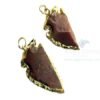 Red Electroplated Agate Stone Small Arrowhead