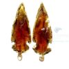 Red Glass Electroplated Agate Stone Arrowhead