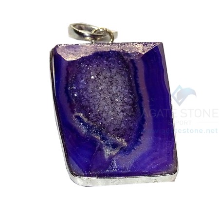 Violet Agate Druzy Stone Pendant Violet Agate Druzy Stone Pendant