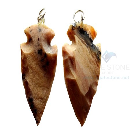 White Shaded Small Agate Arrowhead Pendant White Shaded Small Agate Arrowhead Pendant