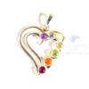 Chakra Loved Heart Shaped Metal Pendant
