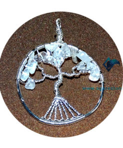 Clear Crystal Quartz Flower Shaped Metal Pendant