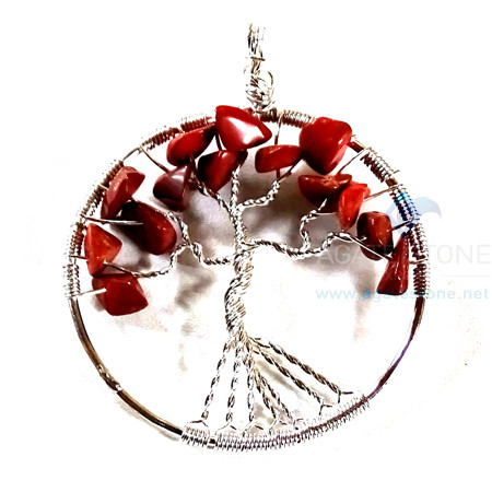Red Jasper Flower Shaped Metal Pendant Red Jasper Flower Shaped Metal Pendant