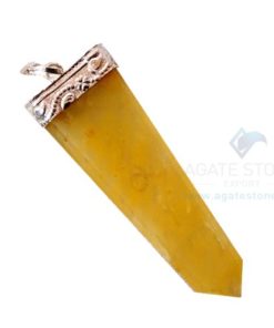 Yellow Aventurine Flat Pencil Gemstone Pendants
