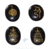 Black Agate Oval Reiki Set Wholesale
