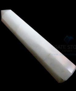Polished White Agate Obelisks