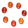 Red Aventurine Engraved Sanskrit Oval Chakra Set (4)