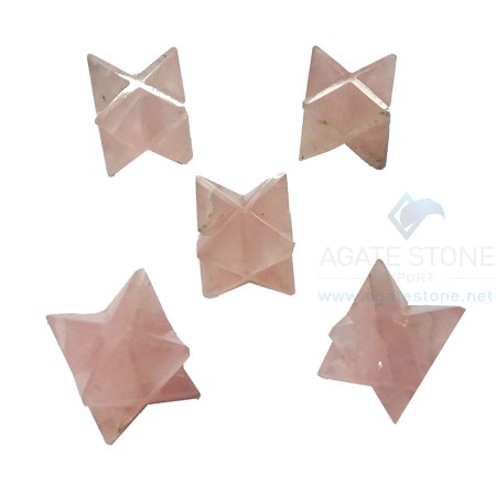 Rose Quartz Small Merkaba Stars Rose Quartz Small Merkaba Stars