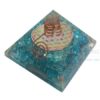 Blue Onyx Orgone Chakra Pyramid with Flower of Life