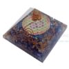 Indigo Onyx Orgone Chakras Flower of Life Pyramid with Crystal Point