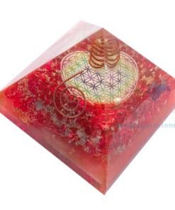 Orgone Red Onyx Flower of Life Orgonite Chakra Pyramid