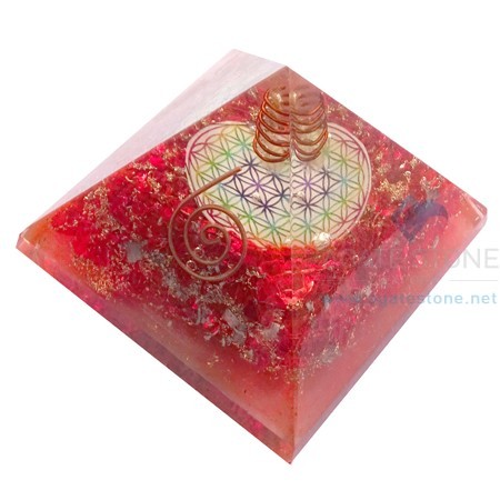 Orgone Red Onyx Flower of Life Orgonite Chakra Pyramid Orgone Red Onyx Flower of Life Orgonite Chakra Pyramid