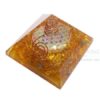Orgone Yellow Chakra Onyx Flower of Life Pyramid