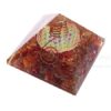 Red Carnelian Flower of Life Chakra Pyramids with Charged Crystal Point