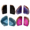 Agate Bookends with Attractive Strong Dyed Colors