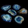 Blue Dyed Polished Natural Agate Slice