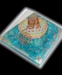 Blue Onyx Orgone Chakra Pyramid with Flower of Life Wholesale Supplier India