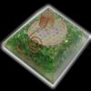 High Quality Orgone Green Onyx Pyramid With Flower Of Life Symbol and Clear Crystal Point Wholesale Supplier