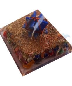 Mix Chakra Orgone Pyramid with Lapis Lazuli Merkaba Star