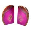 Pink Dyed Natural Agate Bookends