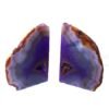 Purple Dyed Agate Natural Bookends