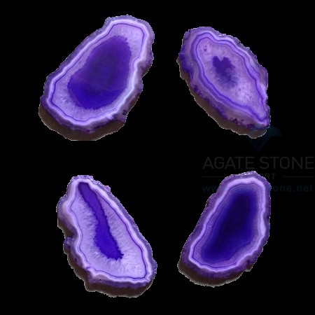 Purple Dyed and Polished Agate Slices Purple Dyed and Polished Agate Slices