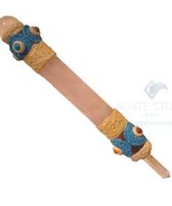 Rose Quartz Tibetan Healing Stick with Crystal Quartz Ball and Point