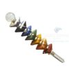 Seven Chakra Pyramid Healing Stick with Metal Strip