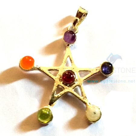 7 Chakra 5 Point Star Metal Pendants 7 Chakra 5 Point Star Metal Pendants