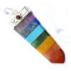 7 Chakra Bonded Flat Pencil Point Pendant with Garnet Gem